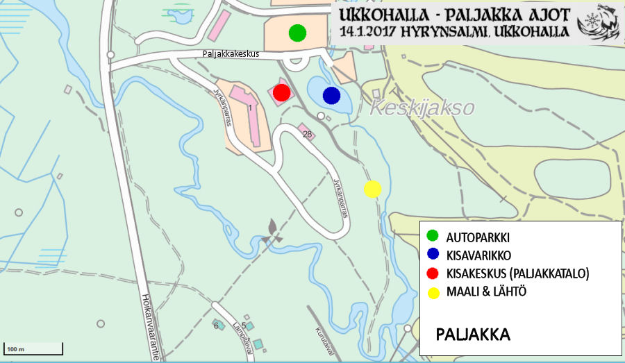 Paljakka aluekartta