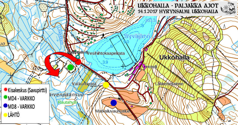 Ukkohalla aluekartta